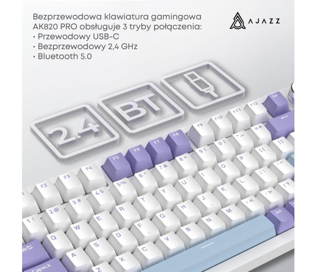 Ajazz AK820 Pro Gift Switch Purple White Blue RGB - 1536365 - zdjęcie 12